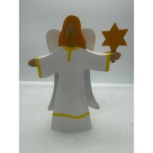 Vintage Kinderkram Ostheimer German Handcrafted Wood Angel Toy Christmas